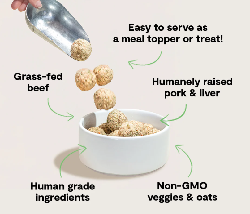 Open Farm Grass-Fed Beef & Pork Freshly Crafted Meatballs for Dogs - 14 OZ