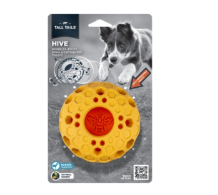 TALL TAILS DOG NATURAL RUBBER BEE HIVE 4 INCHES