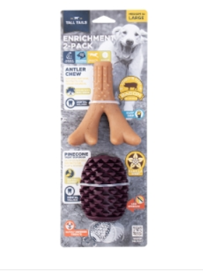 TALL TAILS DOG ENRICHMENT ANTLER & PINECONE 15 INCHES