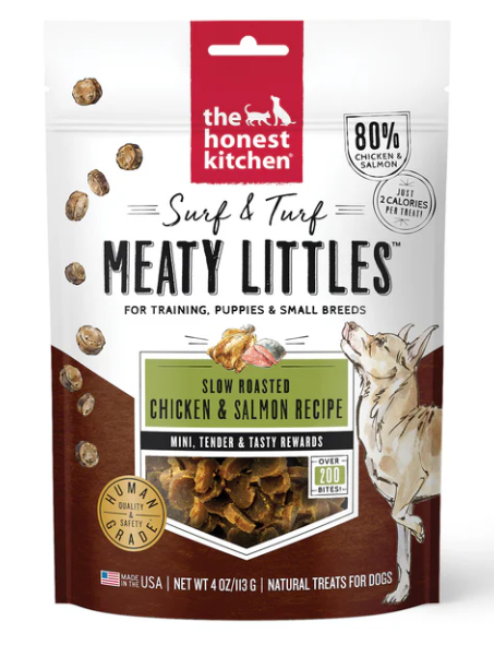 THE HONEST KITCHEN DOG MEATY LITTLES CHICKEN SALMON TREAT 4OZ