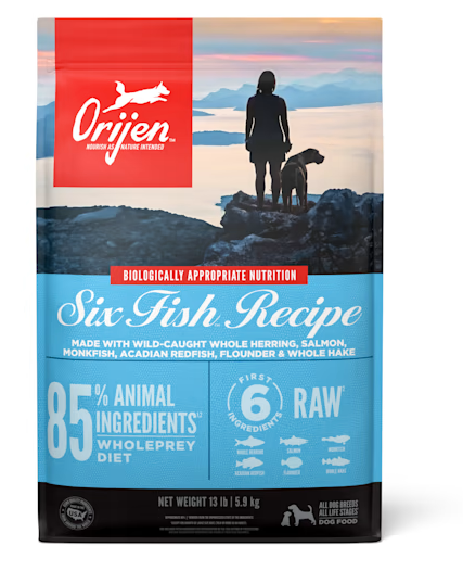 ORIJEN Six Fish Grain-Free Dry Dog Food, 13 lb