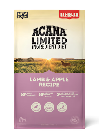 ACANA Singles Limited Ingredient Lamb & Apple Grain-Free Dry Dog Food, 22.5-lb