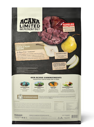 ACANA Singles Limited Ingredient Duck & Pear Grain-Free Dry Dog Food, 13lb