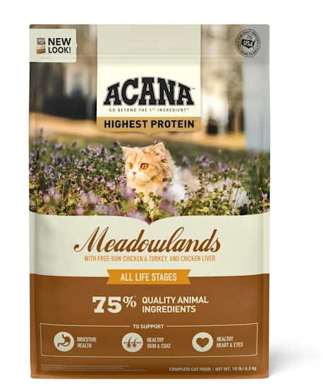 ACANA Meadowlands Grain-Free Dry Cat Food, 10-lb