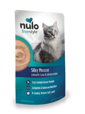Nulo FreeStyle Cat Silky Mousse, Yellowfin Tuna & Shrimp, 2.8-oz pouch (Size: 2.8-oz pouch)