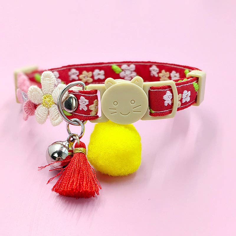 Mokka - Adjustable Cat Collar Flower Design: Blue