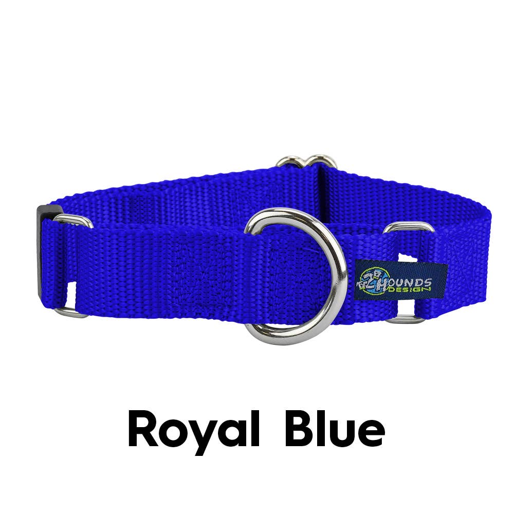 5/8" and 1" Martingale Nylon Dog Collar: 1" XX-Large / Black