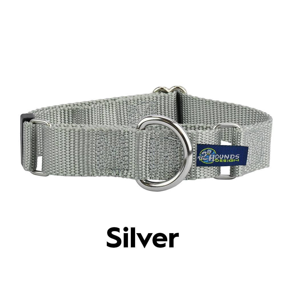 5/8" and 1" Martingale Nylon Dog Collar: 1" X-Large / Black