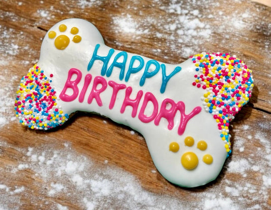 6 inch Fiesta Happy Birthday Bone Dog Treats