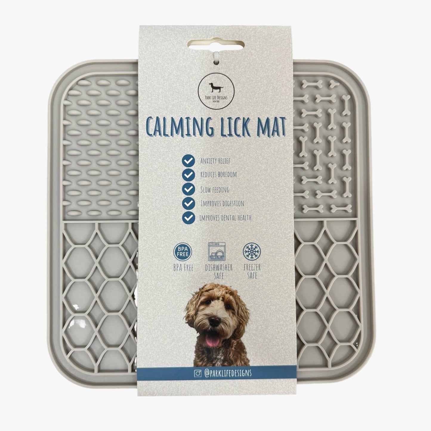 Calming Lick Mat: Light Grey