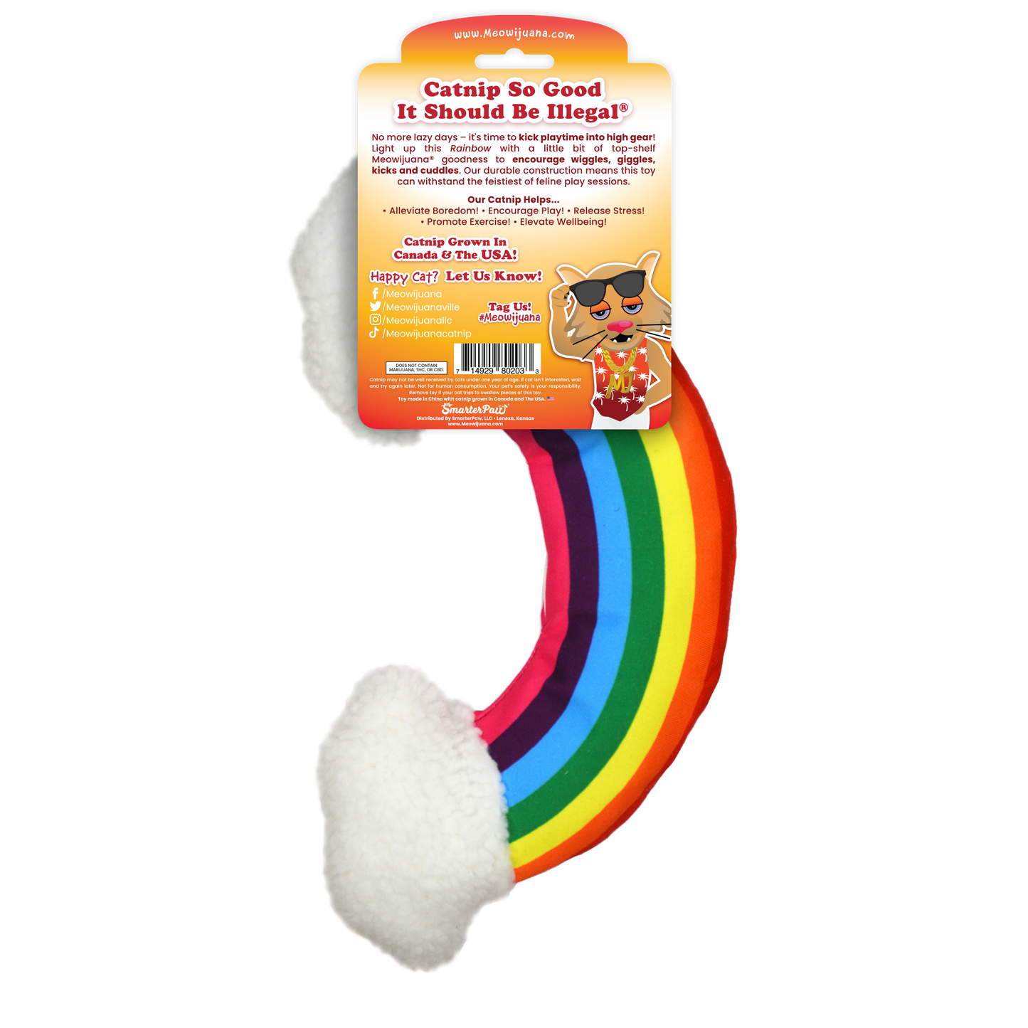 Get Kickin' Refillable Rainbow Kicker Catnip Cat Toy