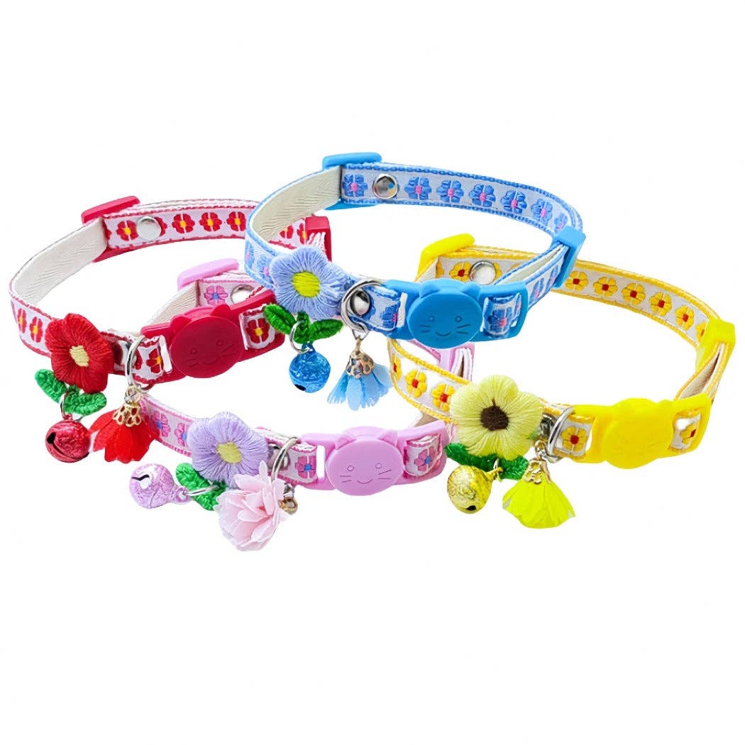 Mokka – Floral Charm Cat Collar: Green