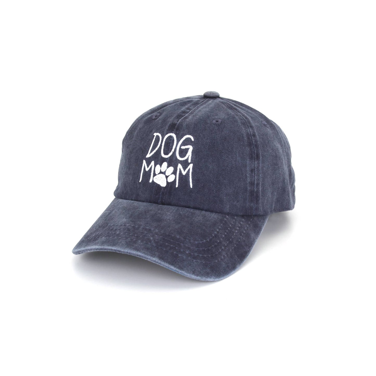 Dog Mom Hat: Navy/Grey