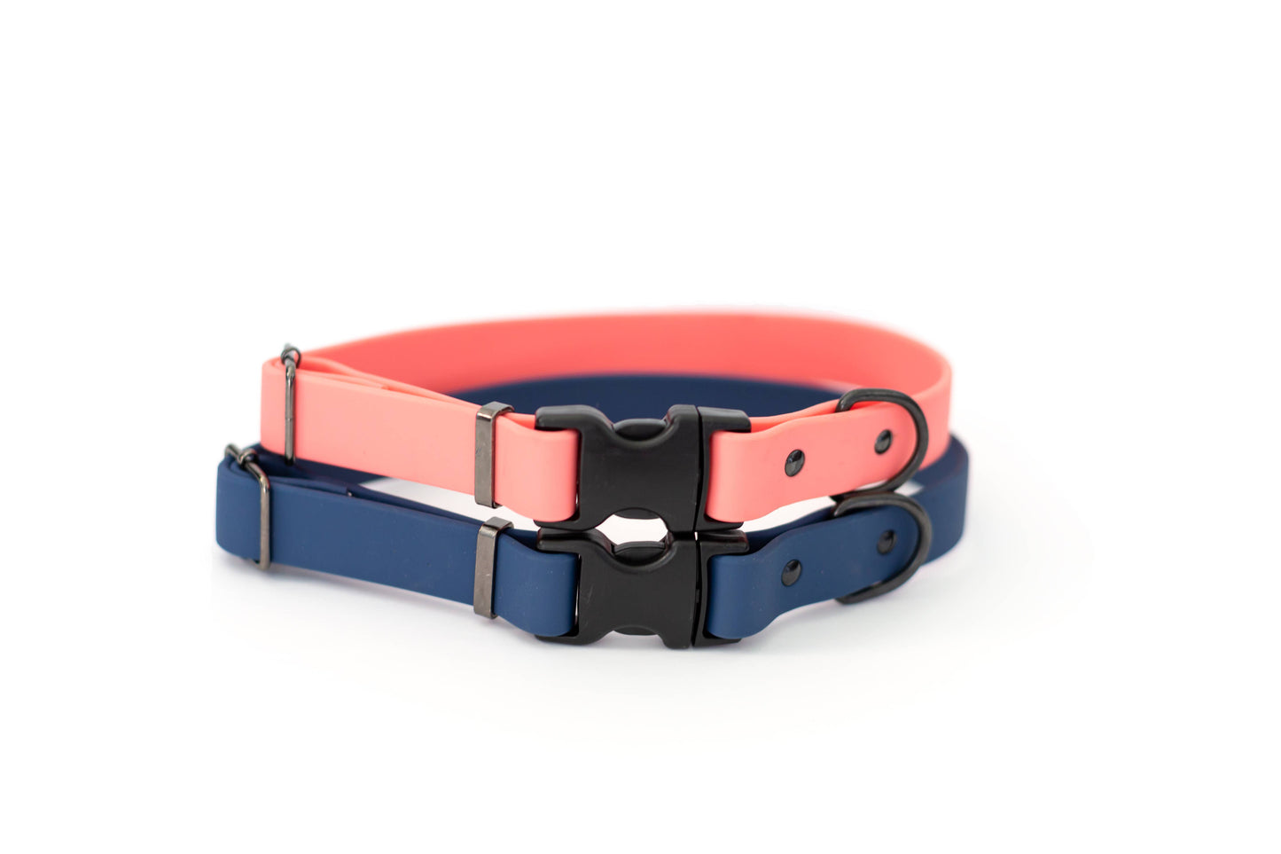 Waterproof Dog Collar Soft YKK Buckle Quick Release : Soft Navy / S 5/8" Wide 10"-15" Range
