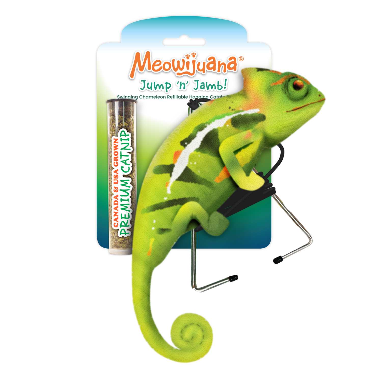 Jump 'n' Jamb - Chameleon - Refillable Catnip Swinging Toy