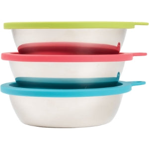 MESSY MUTTS DOG BOWL & LID SET 3 CUP 3 PACK