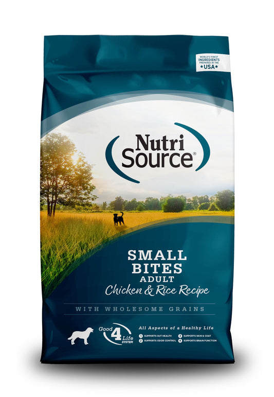 NutriSource Small Bites Adult Chicken and Rice Dry Dog Food, 4-lb