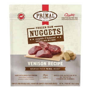 PRIMAL DOG FROZEN NUGGET VENISON 3LB