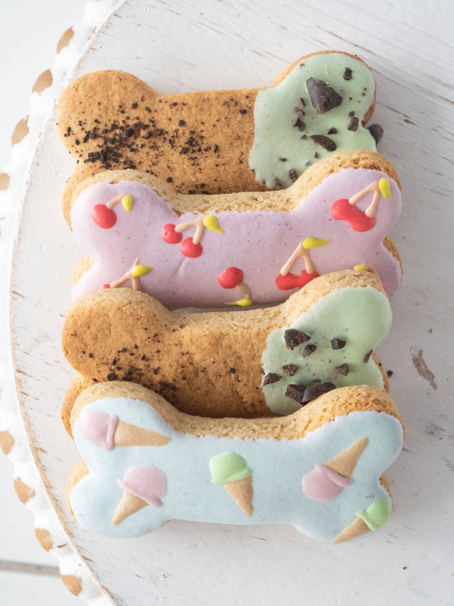 Cherry On Top Bone Box for Dogs - Ice Cream Theme Dog Treats