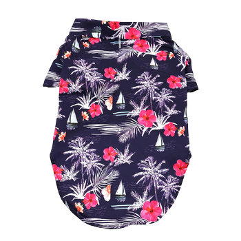 Hawaiian Camp Shirt - Moonlight Sails: Small