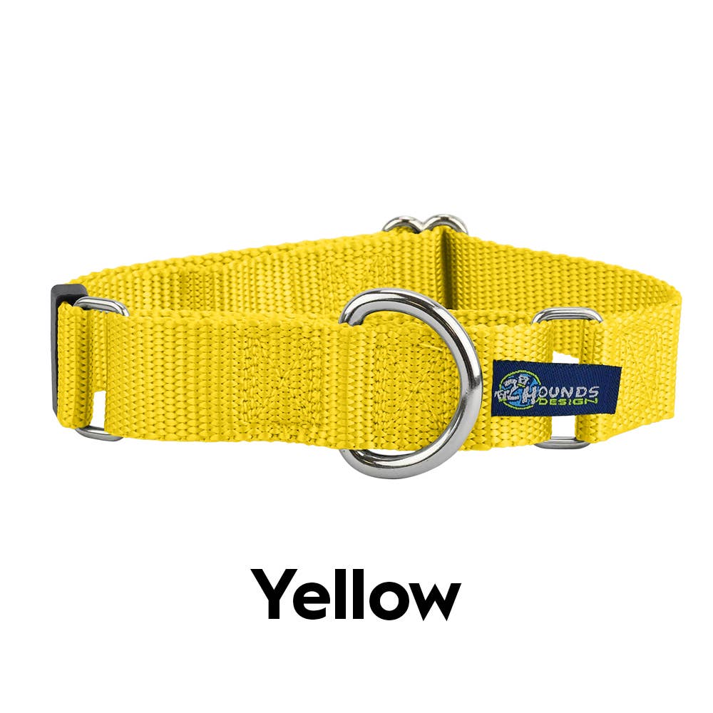 5/8" and 1" Martingale Nylon Dog Collar: 1" X-Large / Black