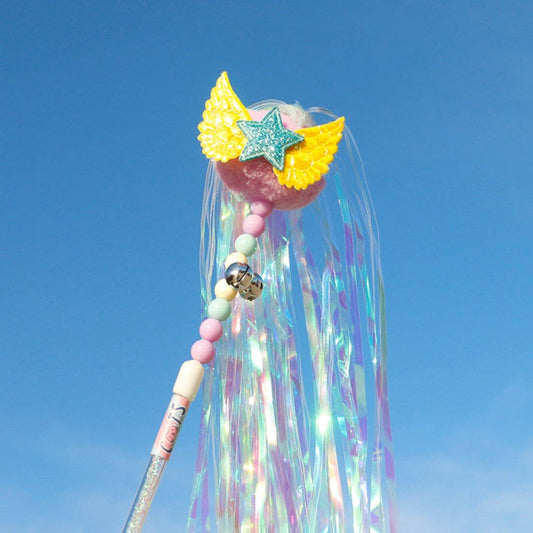 Moo - Tassel Wand Cat Toy: Purple