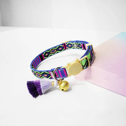 Mokka - Adjustable Cat Collar with Bell: Purple