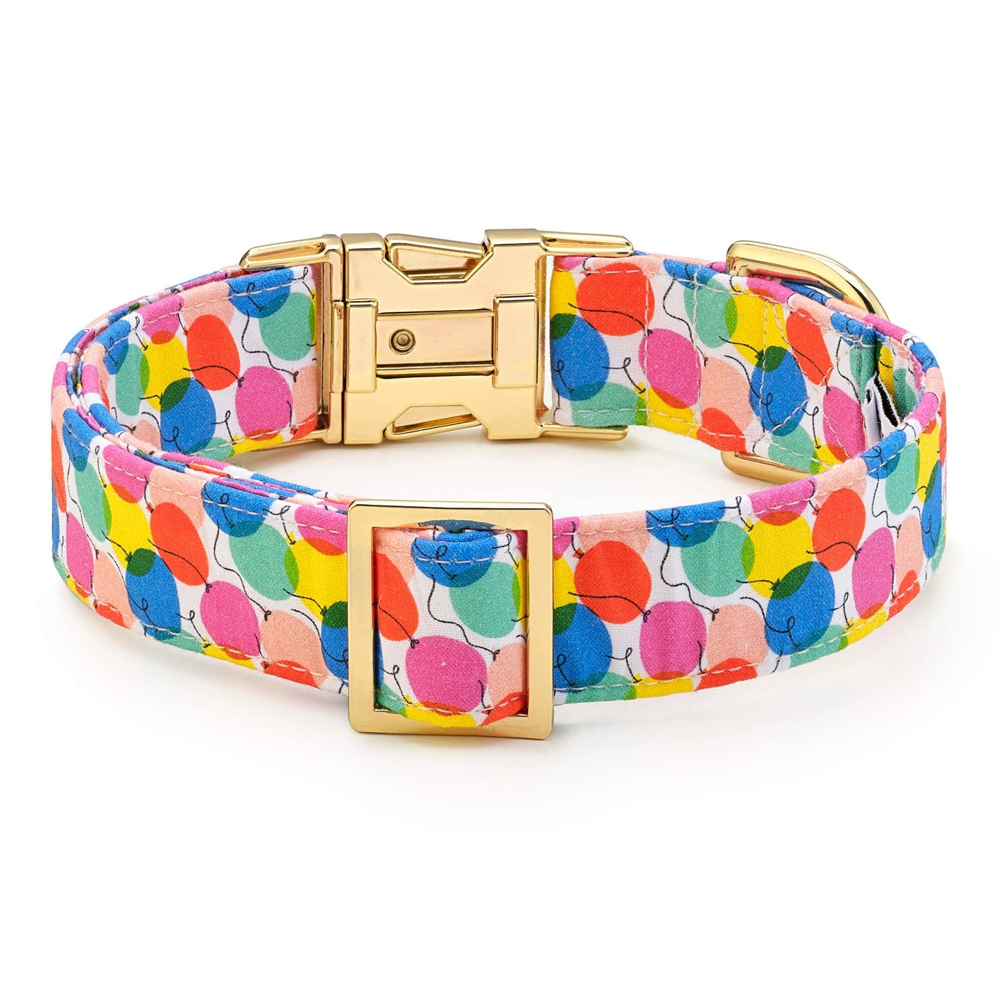 Pup, Pup, and Away Birthday Dog Collar: XS/ Gold