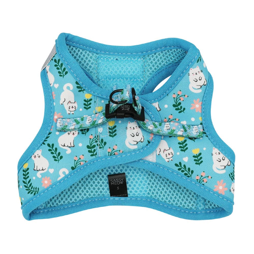 Cat Step-In Harness - Purrs & Petals: Medium