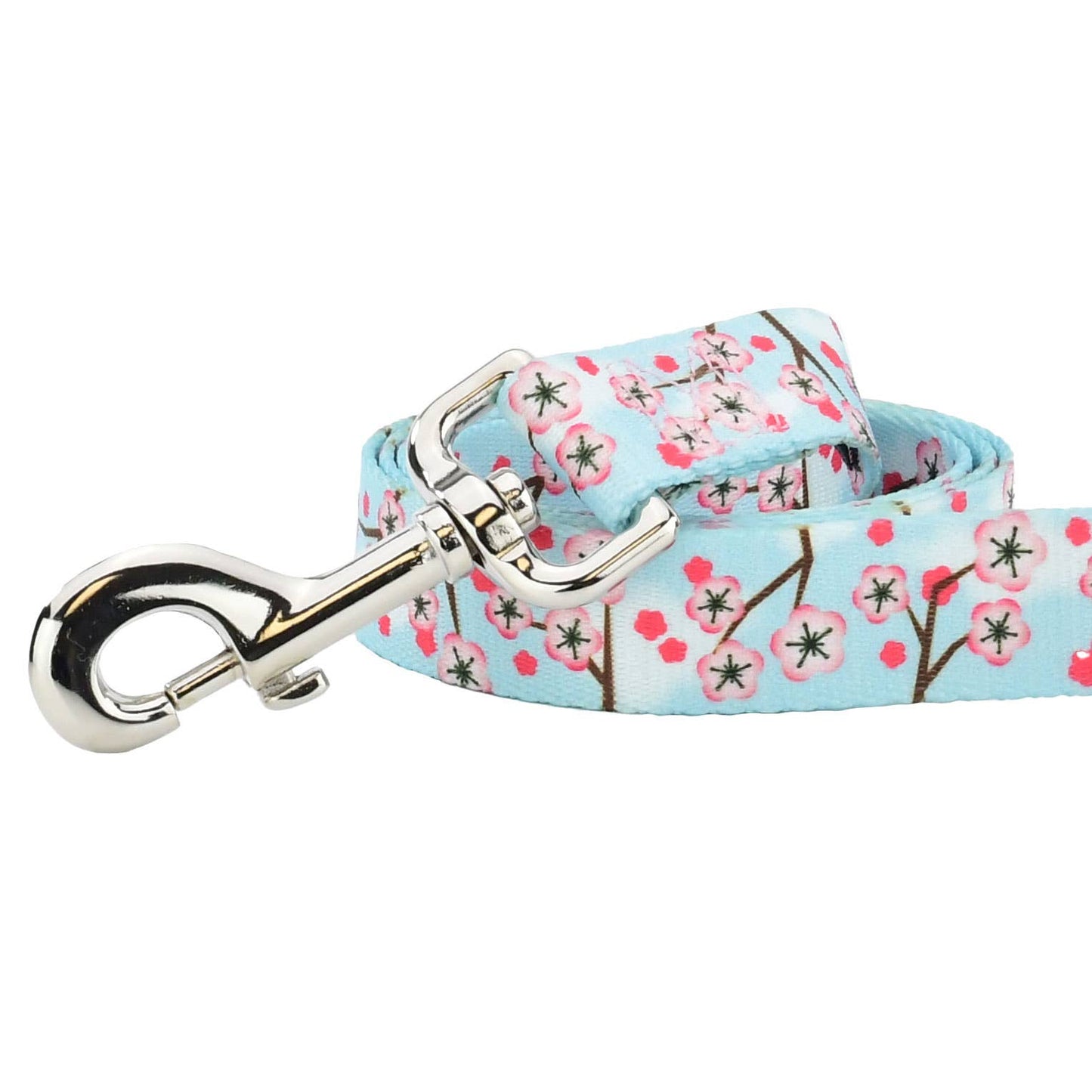 1″ EarthStyle Cherry Blossoms Dog Collar: XX Large (26 - 34 inches) / Side Release Dog Collar / 6' Leash