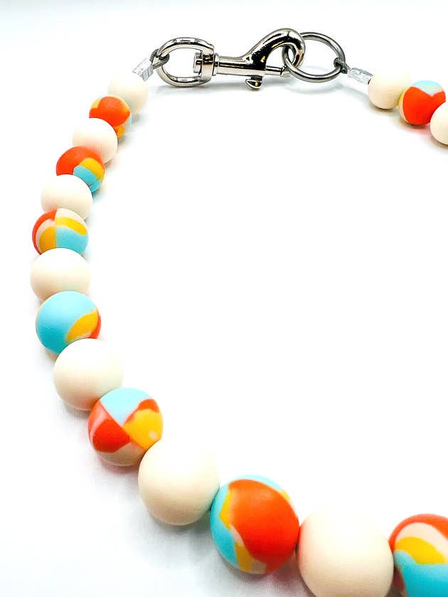 Surf's Up! | Beaded Dog Collar: 20"