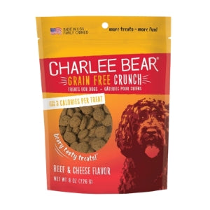 CHARLEE BEAR DOG CRUNCH GRAIN FREE BEEF LIVER & CHEESE 8OZ