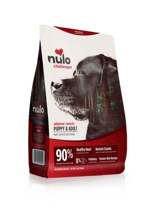 Nulo Challenger High-Meat Adult & Puppy Dry Dog Food Alpine Ranch Beef, Lamb & Pork, 1ea/4.5 lb
