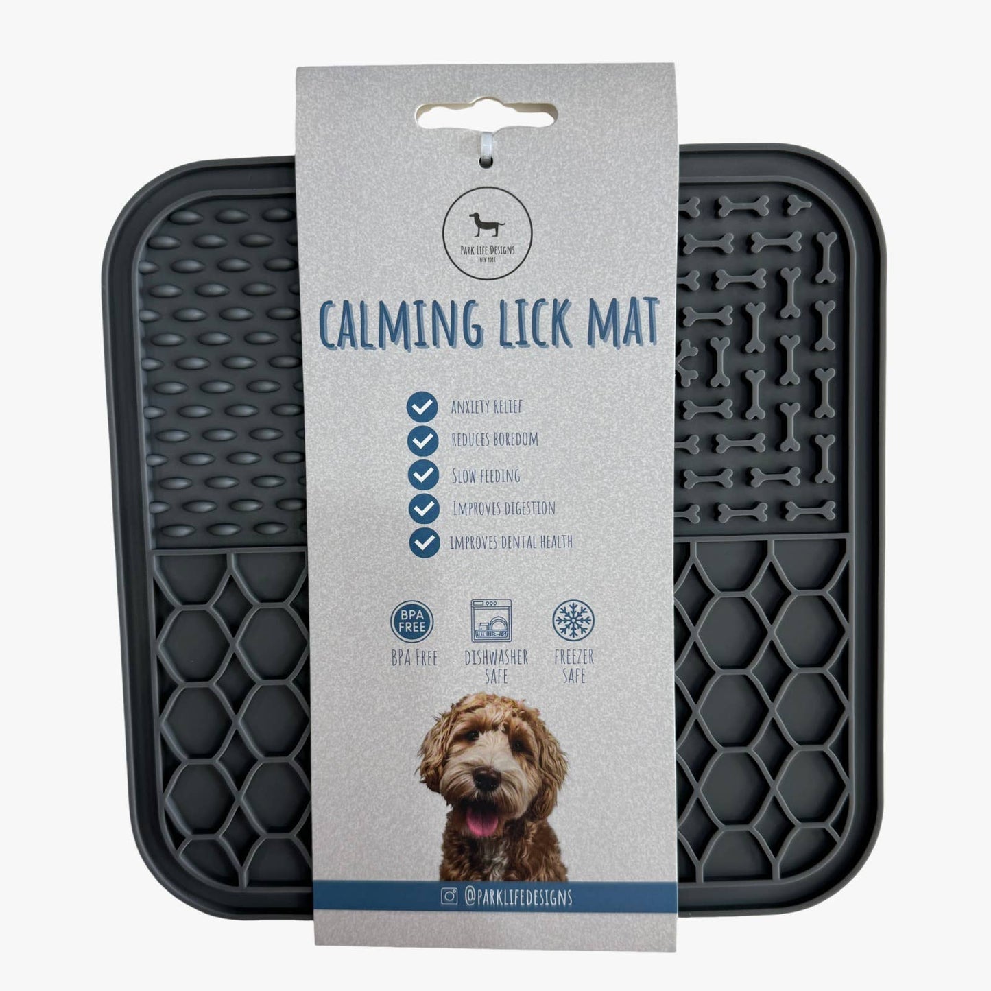 Calming Lick Mat: Light Grey