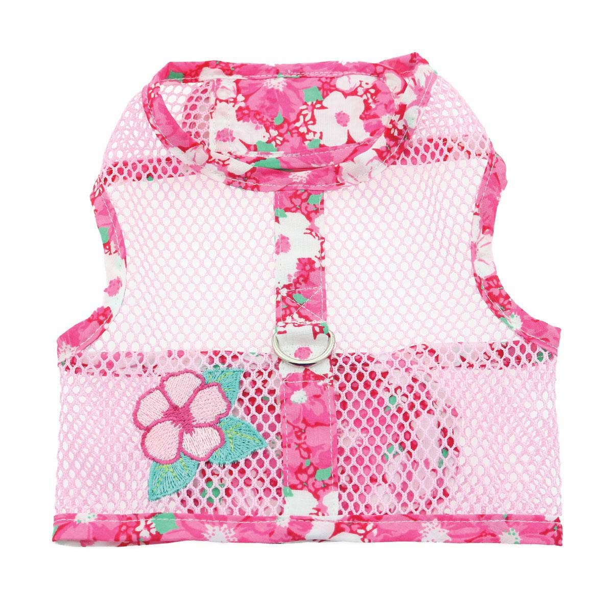Cool Mesh Dog Harness - Hawaiian Hibiscus Pink: X-Small