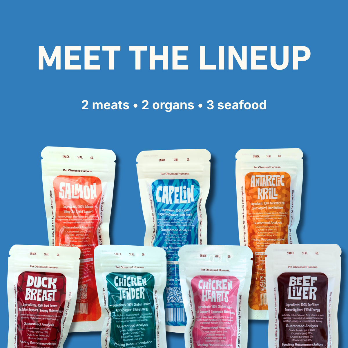 Freeze-Dried Capelin Treats for Dogs & Cats — Single Ingredient, Grab-and-Go Packs: 10-Pack