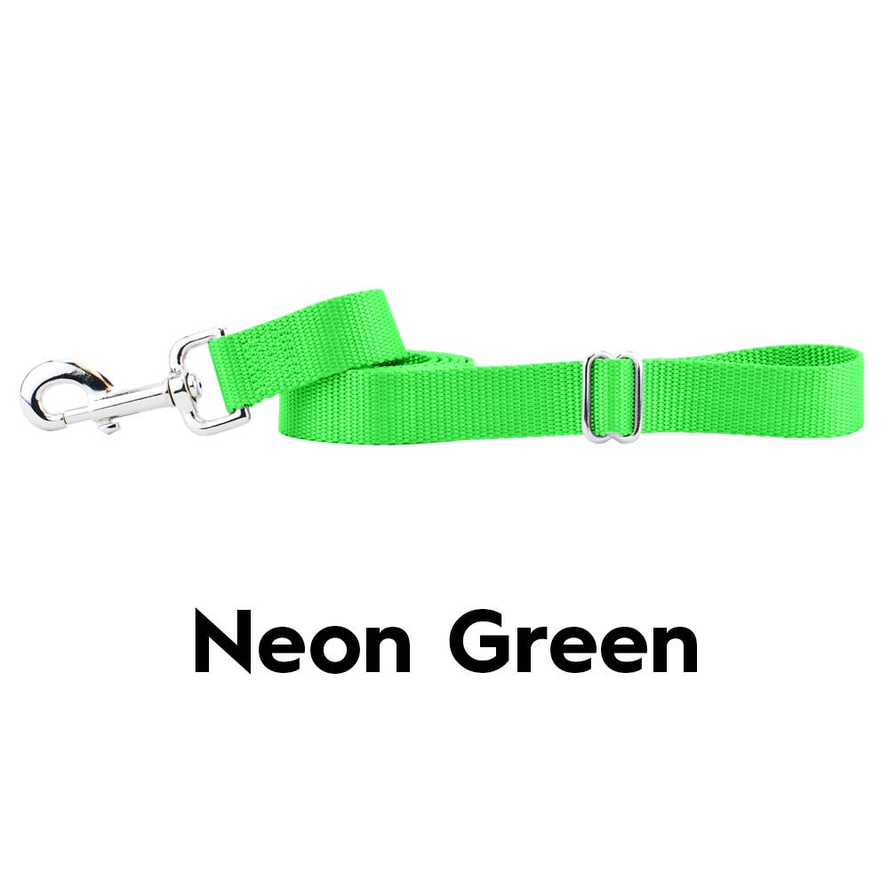 5/8" and 1" Premium Nylon Dog Leash - 6': Black / 1 Inch