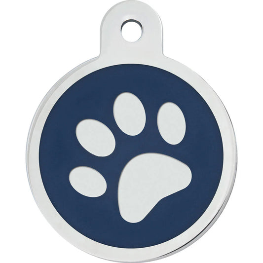 Blue Epoxy Inlay Paw Large Circle-Large