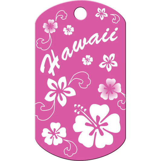 Quick-Tag | Military Tag Pink Hawaiian Flowers