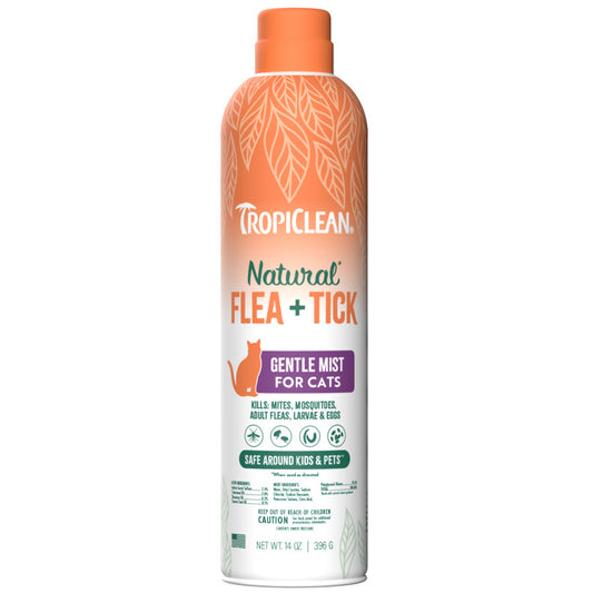 TropiClean Natural Flea & Tick Gentle Mist Spray for Cats 1ea/14 oz