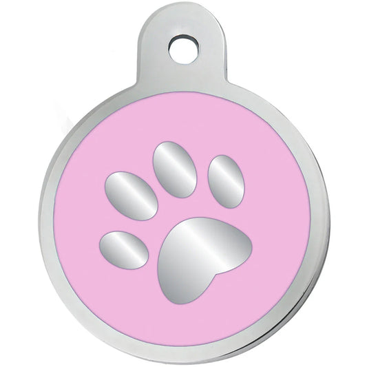Pink Paw Epoxy Circle-Large