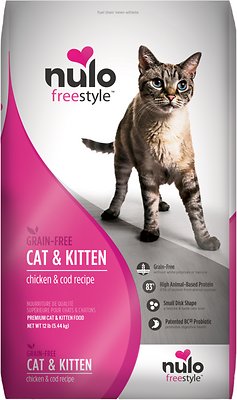 Nulo Cat Freestyle Chicken & Cod Recipe Grain-Free Dry Cat & Kitten Food, 12-lb (Size: 12-lb)