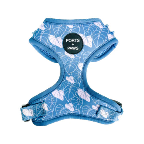 PORTS + PAWS  ADJUSTABLE HARNESS - ANTHURIUM BLUE