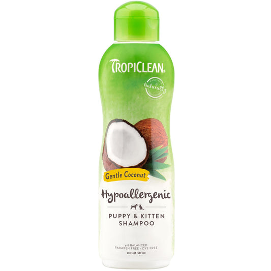 Tropiclean Gentle Coconut Hypoallergenic Puppy & Kitten Shampoo, 20-oz