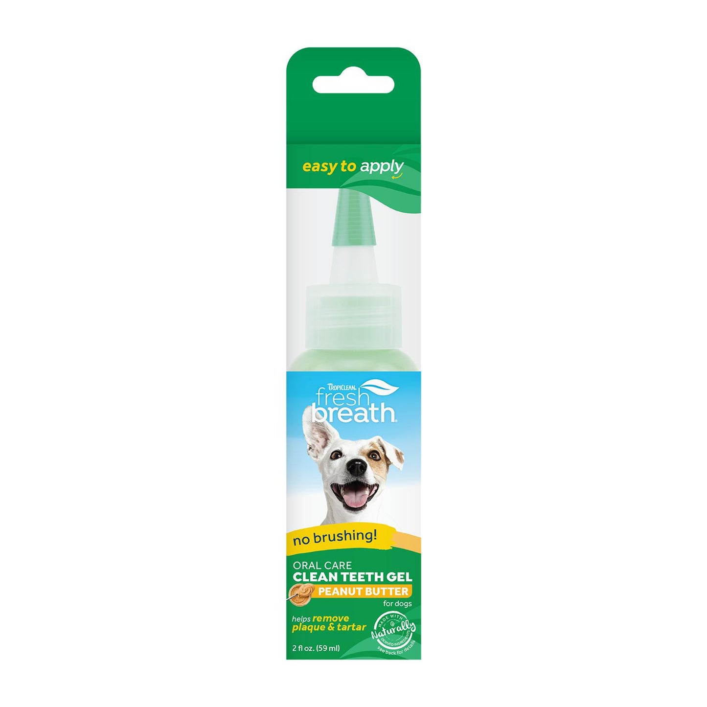 Tropiclean Fresh Breath Oral Care Peanut Butter Flavor Clean Teeth Gel for Dogs, 2-oz