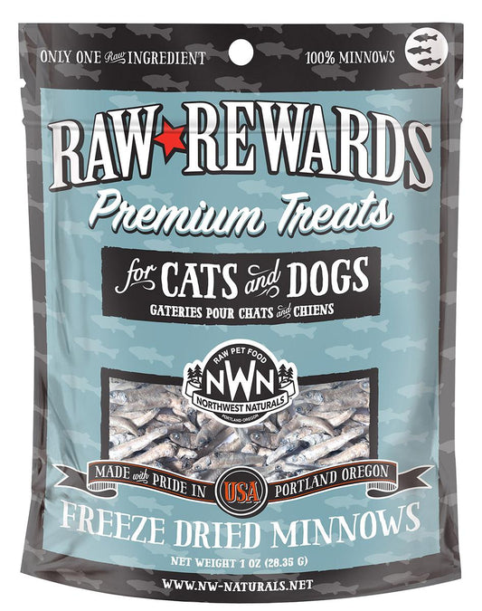 Northwest Naturals Raw Rewards Minnows Freeze Dried Dog & Cats Treats, 1-oz