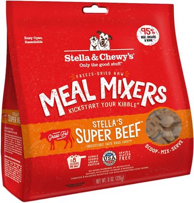 Stella & Chewy's Stella's Super Beef Meal Mixers Grain-Free Freeze-Dried Dog Food, 8-oz