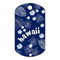 Quick-Tag | Military Tag Blue Hawaiian Flowers