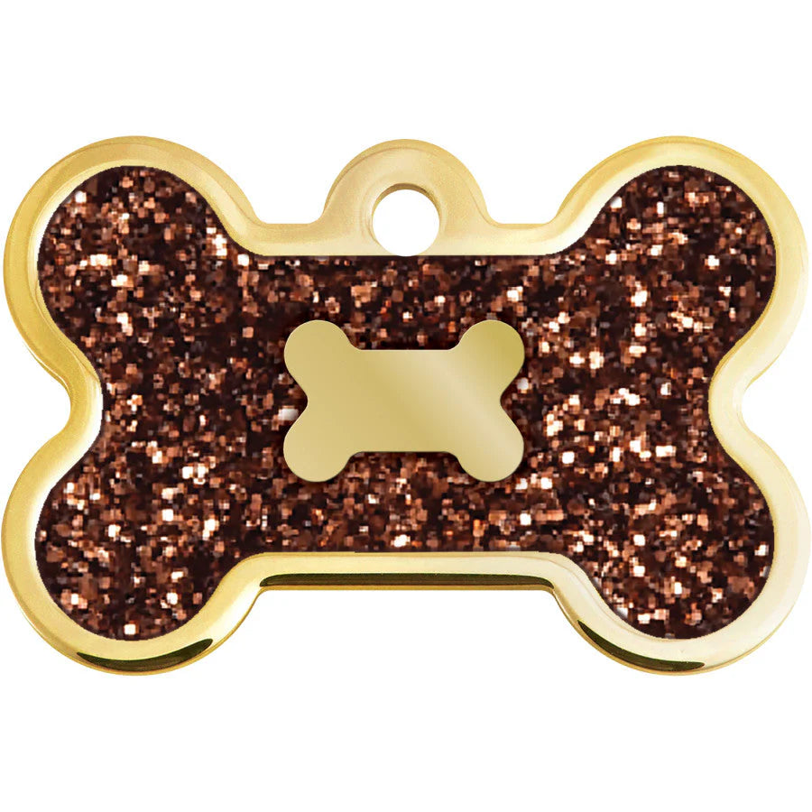 Gold Bone Bronze Glitter Epoxy Inlay-Small