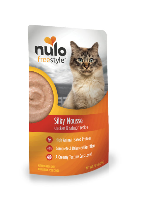 Nulo Freestyle Silky Mousse Cat Food Topper Chicken & Salmon, 24ea/2.8 oz
